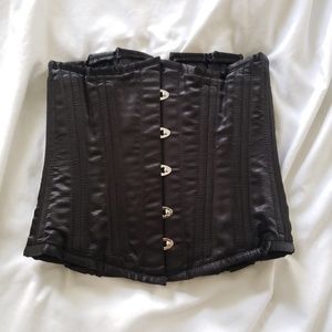 Black Satin Steel Bone Underbust Corset